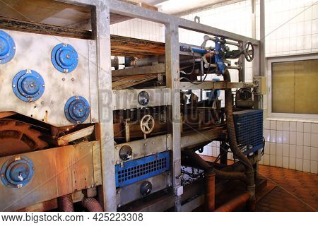 Belt Filter Press For Dewatering Sewage Sludge In A Sewage Treatment Plant