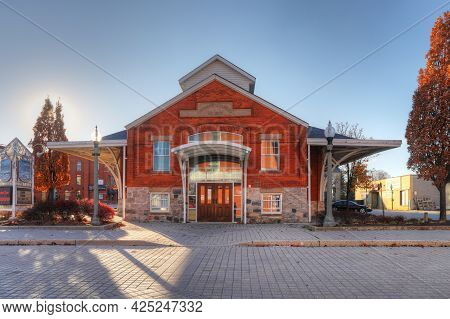 Woodstock, Ontario/canada- November 12: Historic Woodstock Market Building On [november 12, 2020] In