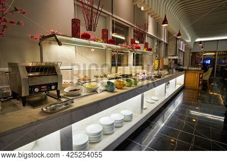 SINGAPORE - CIRCA JANUARY, 2020: smorgasbord served at Mercure Singapore Bugis