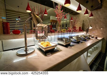 SINGAPORE - CIRCA JANUARY, 2020: smorgasbord served at Mercure Singapore Bugis