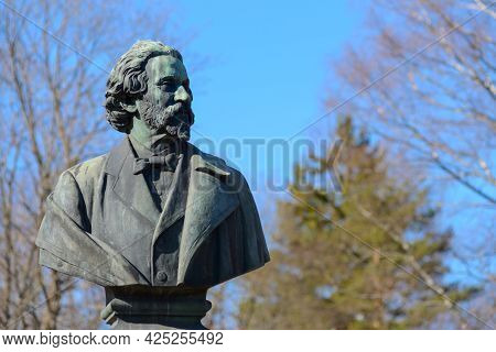 Repino, Russia-april 17, 2021: A Monument Of Ilya Yefimovich Repin, Russian Famous Painter, Teacher,