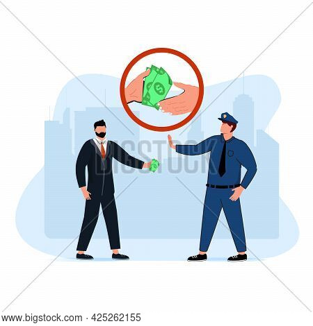 Public Life Abstract Concept Vector Illustration Set. Political Corruption, Financial Crimes, Public