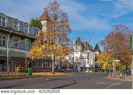 Berlin, Germany - October 25, 2020: The Street Drakestrasse With The Residential Building,  Listed C