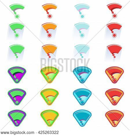 Stylized Symbols In The Form Of Flags And Pointers