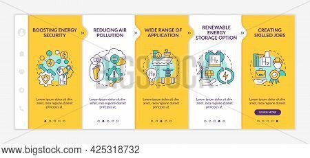 Hydrogen Tech Revolution Onboarding Vector Template. Responsive Mobile Website With Icons. Web Page 