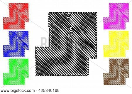 Carbon County, State Of Wyoming (u.s. County, United States Of America, Us) Map Vector Illustration,