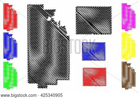 Uinta And Teton County, State Of Wyoming (u.s. County, United States Of America, Us) Map Vector Illu