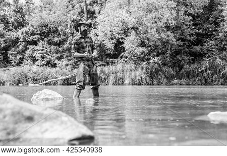 Hobby Sport Activity. Fish Farming Pisciculture Raising Fish Commercially. River Lake Lagoon Pond. T