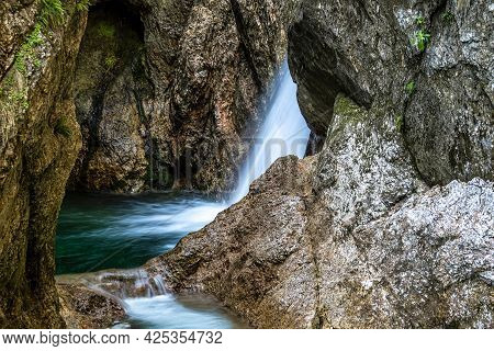 The Wild-romantic Almbachklamm In The Berchtesgaden Land Is A Popular Excursion Destination For Many