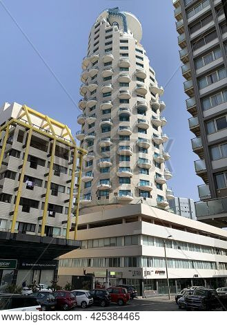 Tel-aviv, Israel - May 04, 2021: Isrotel Tower Hotel On The Waterfront Of Tel Aviv