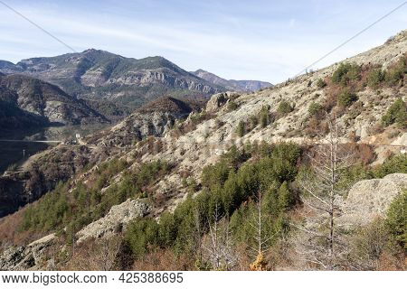 Landscape Of Rhodope Mountains Near Borovitsa Reservoir, Bulgaria