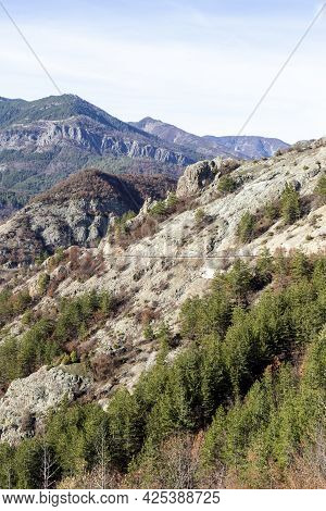 Landscape Of Rhodope Mountains Near Borovitsa Reservoir, Bulgaria