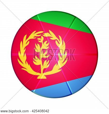 Glass Light Ball With Flag Of Eritrea. Round Sphere, Template Icon. Eritrean National Symbol. Glossy