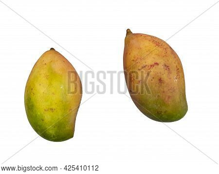 Fresh Totapuri Or Gini Moothi Mangoes Isolated On White Background