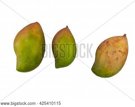 Fresh Totapuri Or Gini Moothi Mangoes Isolated On White Background