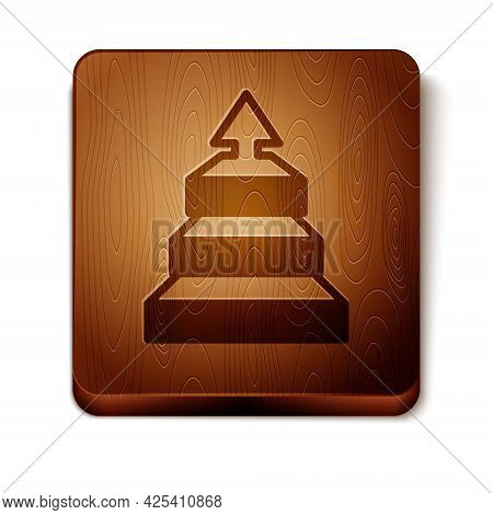 Brown Business Pyramid Chart Infographics Icon Isolated On White Background. Pyramidal Stages Graph 