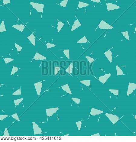 Green Financial Growth Decrease Icon Isolated Seamless Pattern On Green Background. Increasing Reven