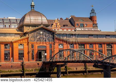 Hamburg, Germany - July 26, 2018: Hamburger Fischmarkt Fish Market