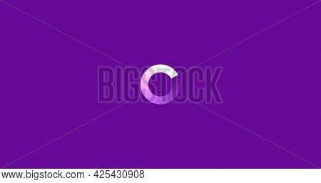 Image of loading digital interface circle flashing on purple background. technology, computing and digital interface concept digitally generated image.