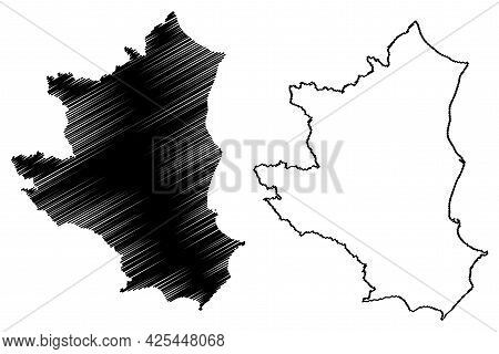 Crotone Province (italy, Italian Republic, Calabria Region) Map Vector Illustration, Scribble Sketch