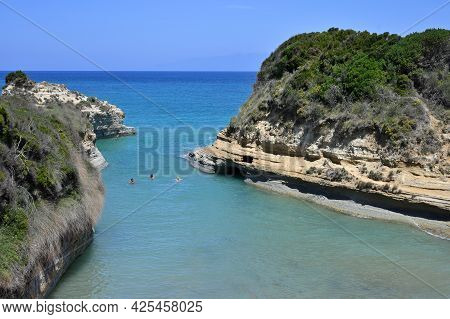 Corfu Island, Sidari, June 13: Famous Canal Damour Beach With Beautiful Rocky Coastline On June 13, 