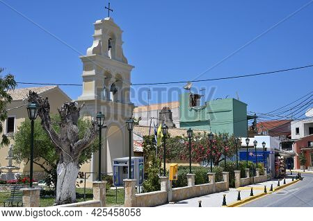 Corfu Island, Sidari, June 13: Empty Street During Lockdown (covid-19 Pandemic) On June 13, 2021 At 