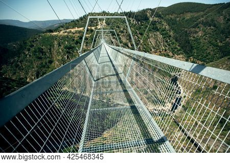 Arouca 516 suspension bridge in the municipality of Arouca, Nord of Portugal.