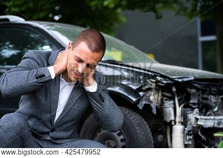 Car Injury Whiplash. Pain After Auto Accident