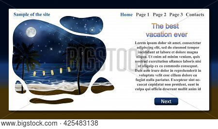 Sample Of Travel Website Template With Text And Tourist Landmarks Illustration For Travel And Tour P