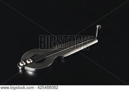 Harp Compass On A Dark Background. Copy Space