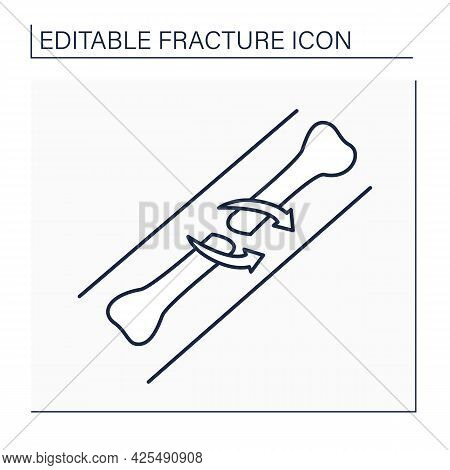 Spiral Fracture Line Icon, Fractures Of Long Bones From Rotational Force Applied To Bone. Healthcare