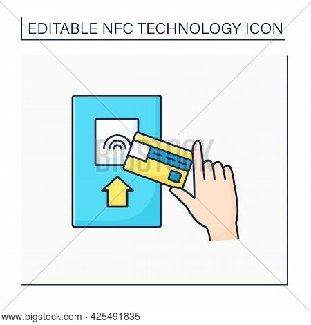 Nfc Color Icon. Credit Card For Payment. Near Field Communication. Contactless Payment Concept. Isol
