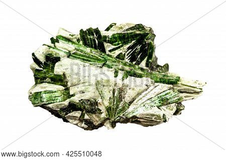 Actinolite In Talc Gemstone Isolated On A White Background