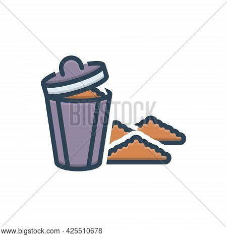 Color Illustration Icon For Garbage Rubbish Debris Filth Squalor Mephitis Dustbin