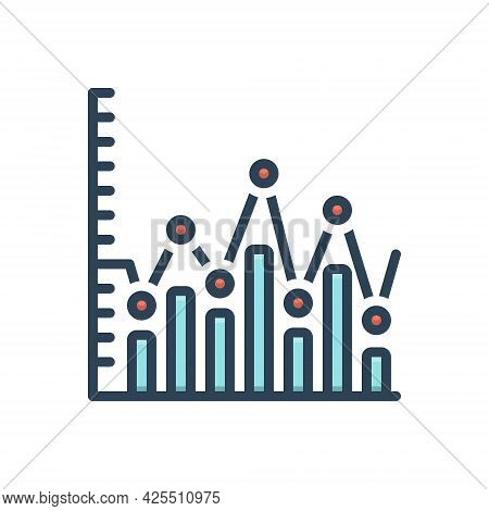 Color Illustration Icon For Diagram Delineation Sketch Graph Strategy Record .eps