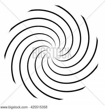 Abstract Spiral, Swirl, Twirl Design Element. Curlicue, Rotating Shape. Volute, Vortex, Helix Elemen