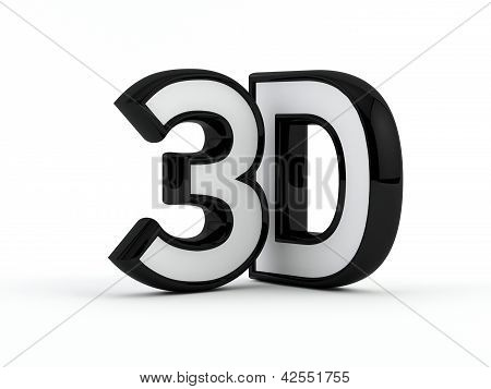 Kolme kolmiulotteinen - 3D - musta ääriviiva