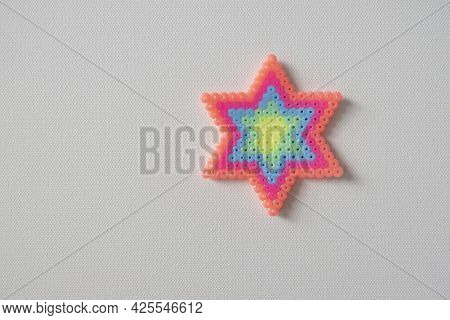Thermo Mosaic Ready-made Figurines In The Form Colorful Star On White Background