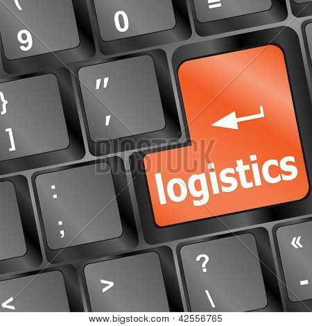 Logistics Words On Laptop Keyboard