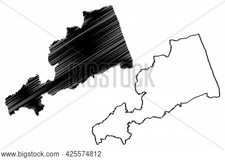 Fermo Province (italy, Italian Republic, Marche Or The Marches Region) Map Vector Illustration, Scri
