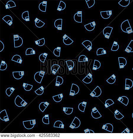Line Igloo Ice House Icon Isolated Seamless Pattern On Black Background. Snow Home, Eskimo Dome-shap