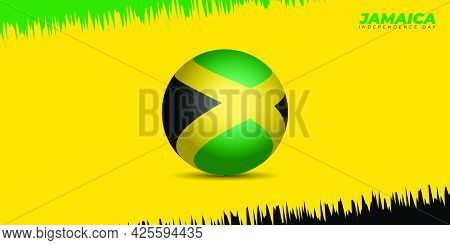 Jamaica Independence Day Vector Illustration With Jamaica Ball Design. Good Template For Jamaica Nat