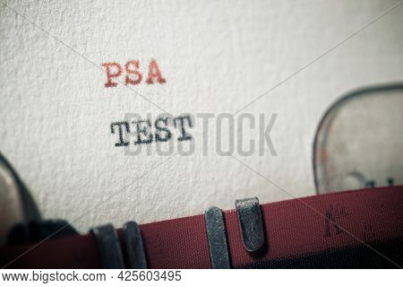 Psa test phrase written with a typewriter.