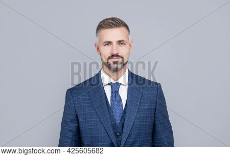 Pure Confidence. Business Success. Successful Man In Businesslike Suit.