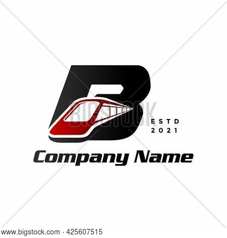 Modern And Stylish Logo Design Initial B Combine With Train.
