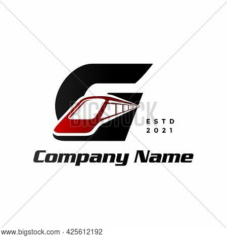 Modern And Stylish Logo Design Initial G Combine With Train.