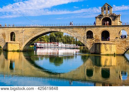 Pont Saint-benezet On The Rhone River In Avignon, France.