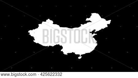 White map with fast moving red network of connected points on black background. spreading communication and inormation network concept.