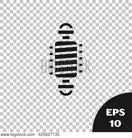 Black Bicycle Suspension Icon Isolated On Transparent Background. Vector