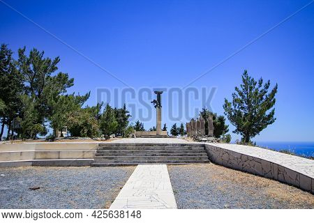 Viannos, Crete, Greece - 05.23.21: Monument To The Murdered Inhabitants Of The Village Of Amiras, Vi